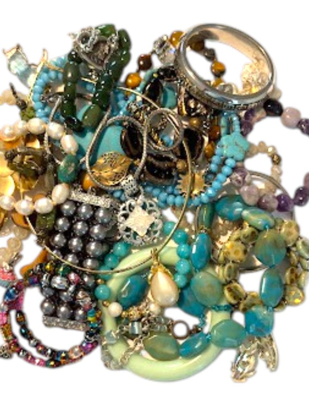 Jewelry Lot Vintage Beads, Earrings, Necklaces, Bracelets, Pendants, Wearable